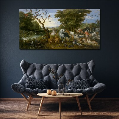 Paradise landscape with fauna and flora Print on canvas