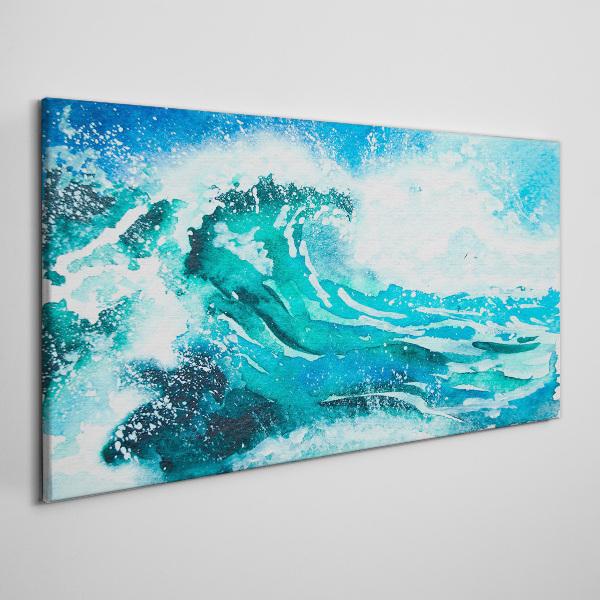A wave in shades of turquoise Canvas wall art