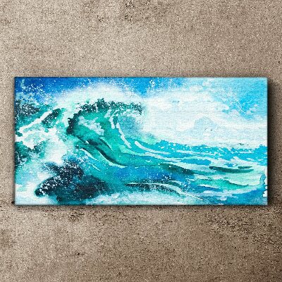 A wave in shades of turquoise Canvas wall art