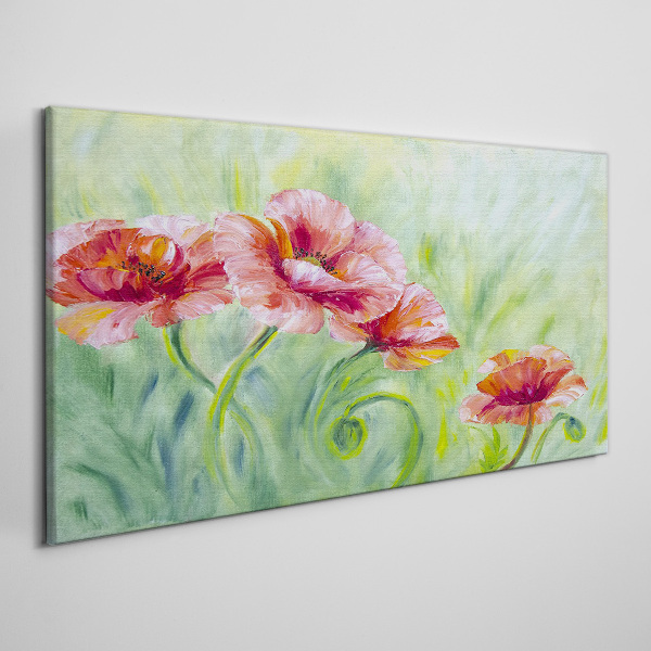Floral landscape in pastel shades Canvas wall art