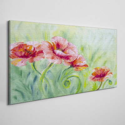 Floral landscape in pastel shades Canvas wall art