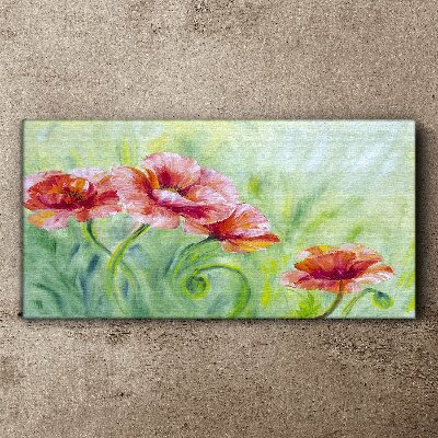 Floral landscape in pastel shades Canvas wall art