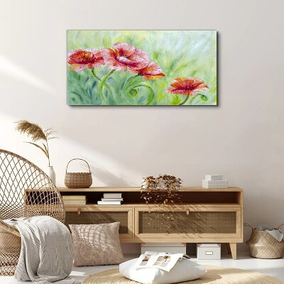 Floral landscape in pastel shades Canvas wall art