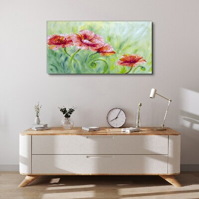 Floral landscape in pastel shades Canvas wall art