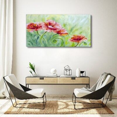 Floral landscape in pastel shades Canvas wall art