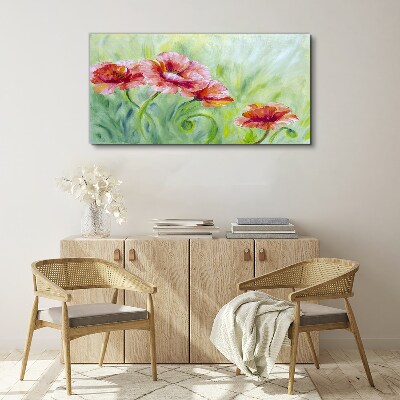 Floral landscape in pastel shades Canvas wall art