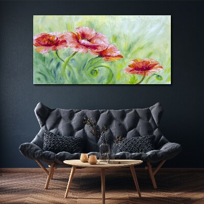 Floral landscape in pastel shades Canvas wall art