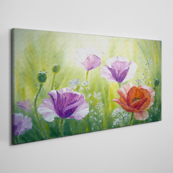 Flower garden in pastel colors Print on canvas
