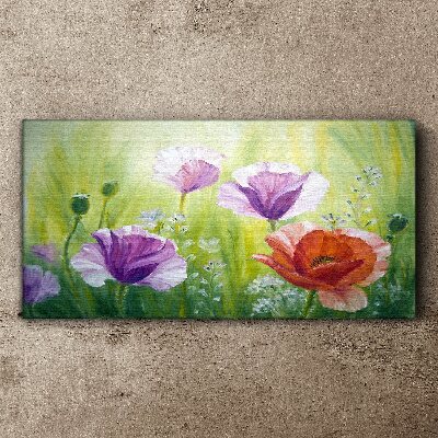Flower garden in pastel colors Print on canvas