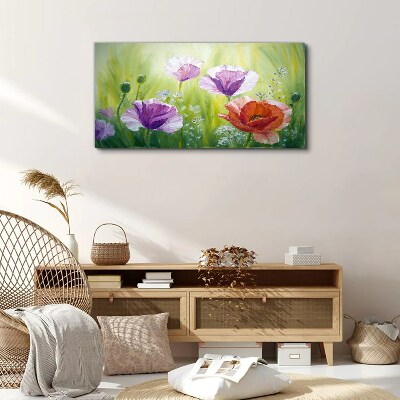 Flower garden in pastel colors Print on canvas