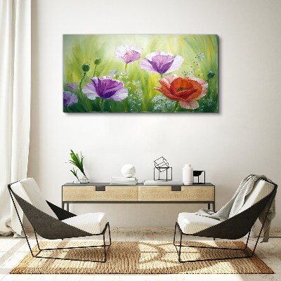 Flower garden in pastel colors Print on canvas