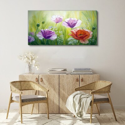 Flower garden in pastel colors Print on canvas