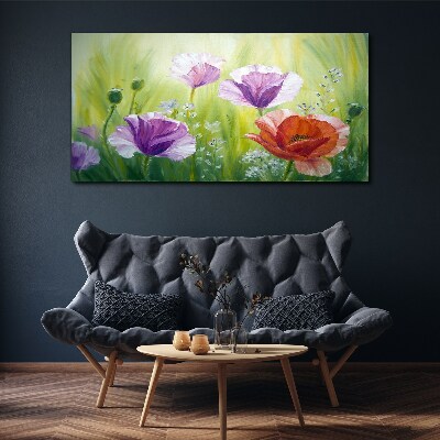 Flower garden in pastel colors Print on canvas