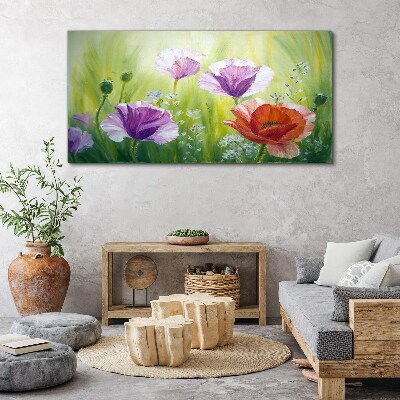 Flower garden in pastel colors Print on canvas