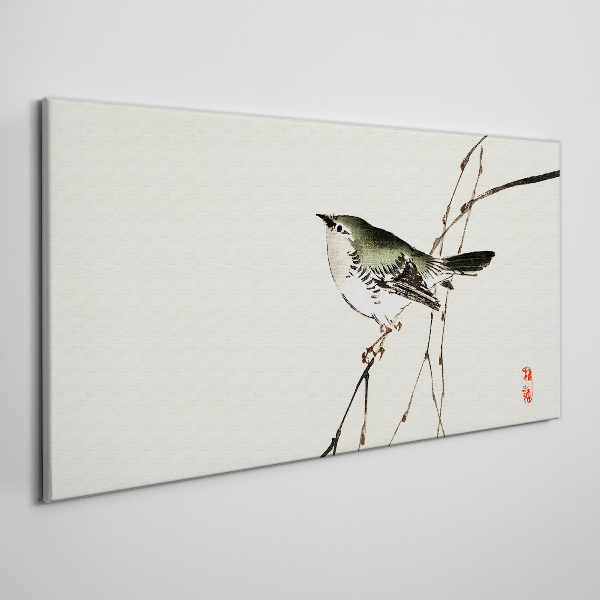 Bird on a branch Canvas wall art