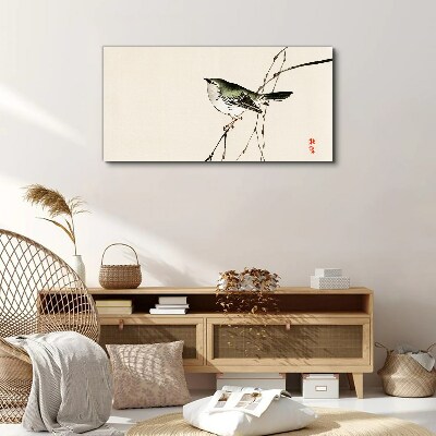 Bird on a branch Canvas wall art