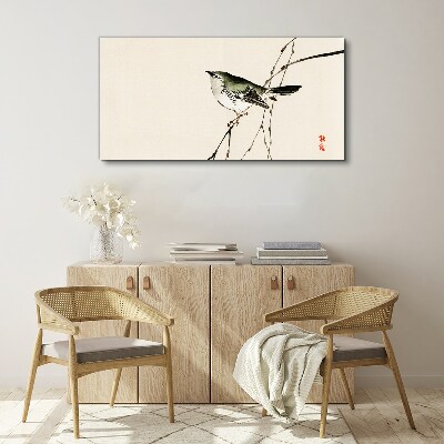 Bird on a branch Canvas wall art