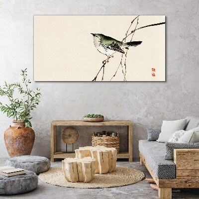 Bird on a branch Canvas wall art