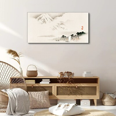 The peace of a mountain landscape Print on canvas