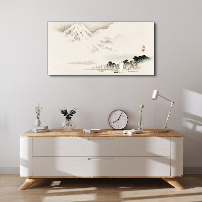 The peace of a mountain landscape Print on canvas