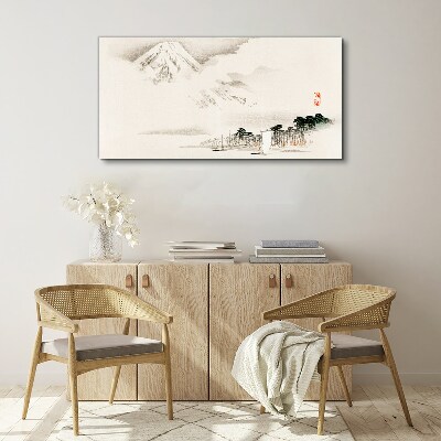 The peace of a mountain landscape Print on canvas
