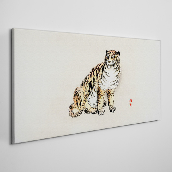 Tiger against a clear sky Print on canvas