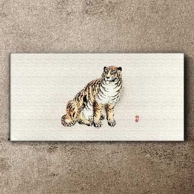 Tiger against a clear sky Print on canvas