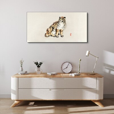 Tiger against a clear sky Print on canvas