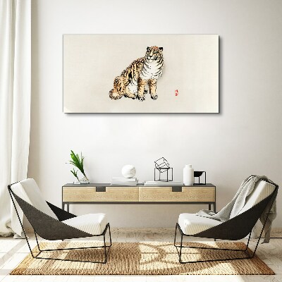 Tiger against a clear sky Print on canvas