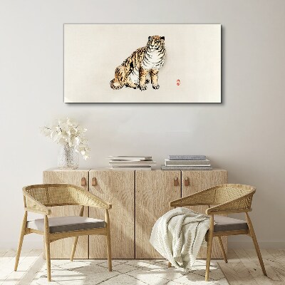 Tiger against a clear sky Print on canvas
