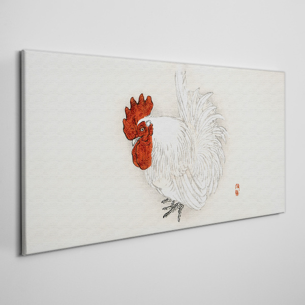 Rooster in delicate colors Print on canvas
