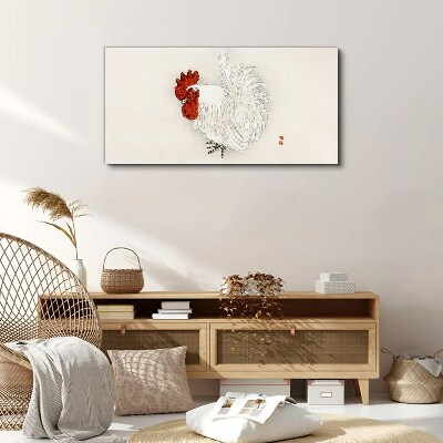 Rooster in delicate colors Print on canvas