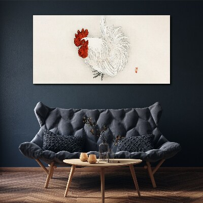 Rooster in delicate colors Print on canvas