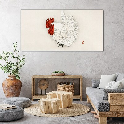 Rooster in delicate colors Print on canvas