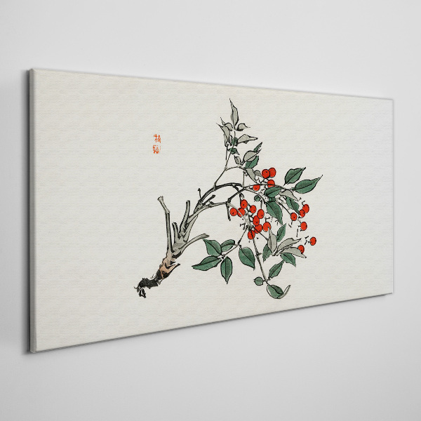 Red fruit on a branch Print on canvas