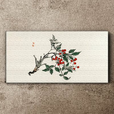 Red fruit on a branch Print on canvas