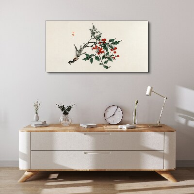 Red fruit on a branch Print on canvas