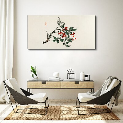 Red fruit on a branch Print on canvas