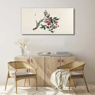 Red fruit on a branch Print on canvas