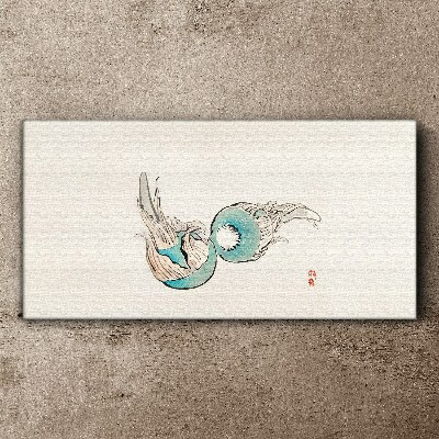 Japanese Fish Illustration Canvas wall art