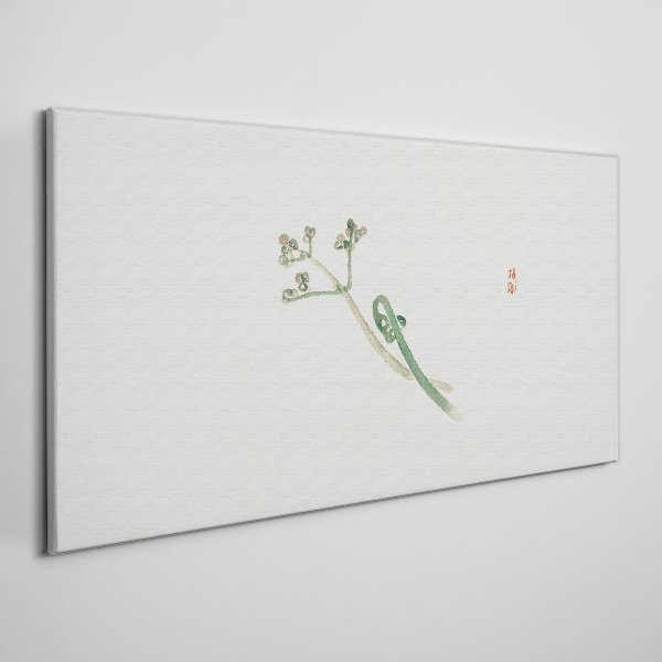 Delicate twigs on a white background Print on canvas