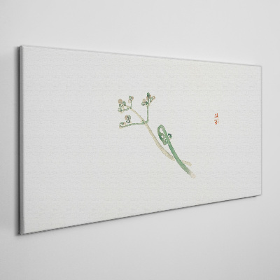Delicate twigs on a white background Print on canvas