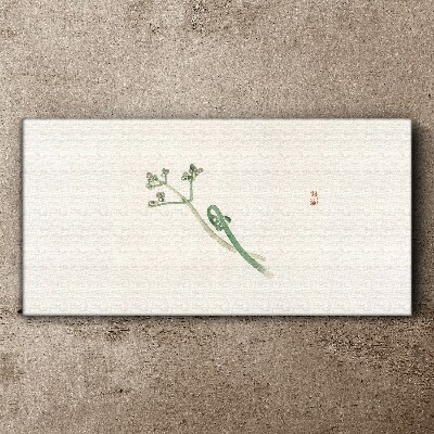 Delicate twigs on a white background Print on canvas