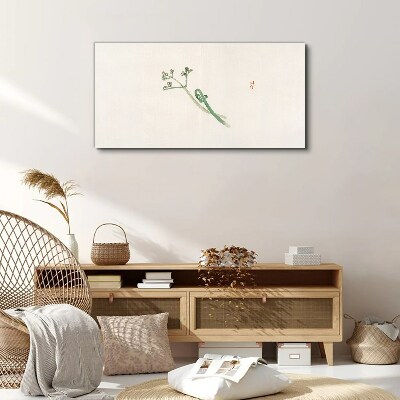 Delicate twigs on a white background Print on canvas