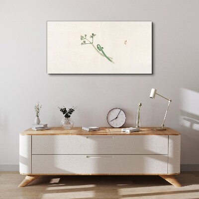 Delicate twigs on a white background Print on canvas