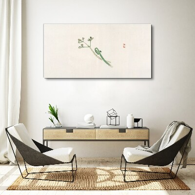 Delicate twigs on a white background Print on canvas