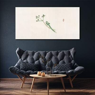 Delicate twigs on a white background Print on canvas
