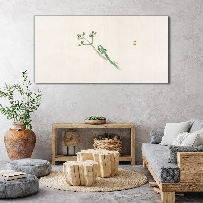 Delicate twigs on a white background Print on canvas