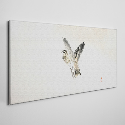Bird's flight in delicate colors Canvas wall art