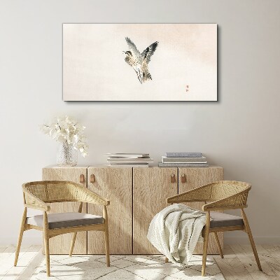 Bird's flight in delicate colors Canvas wall art
